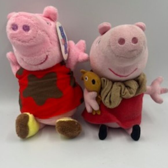 Peppa Pig Set Of 4 Plush Stuffed Animals Cartoon Character 4 different plushies - Picture 2 of 12
